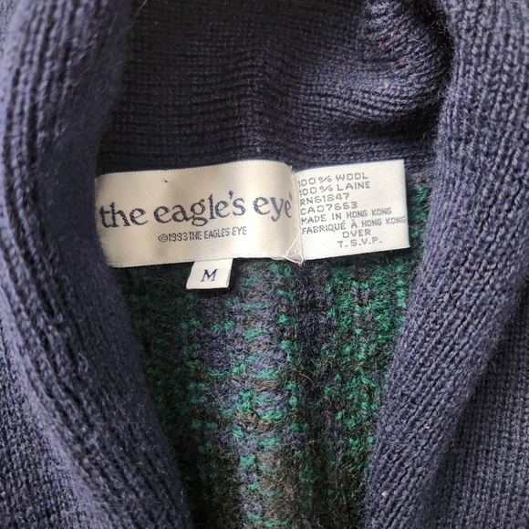 The Eagle's Eye Vintage 90s 100% Wool Academia Preppy Sweater Vest Size Medium - Picture 10 of 11